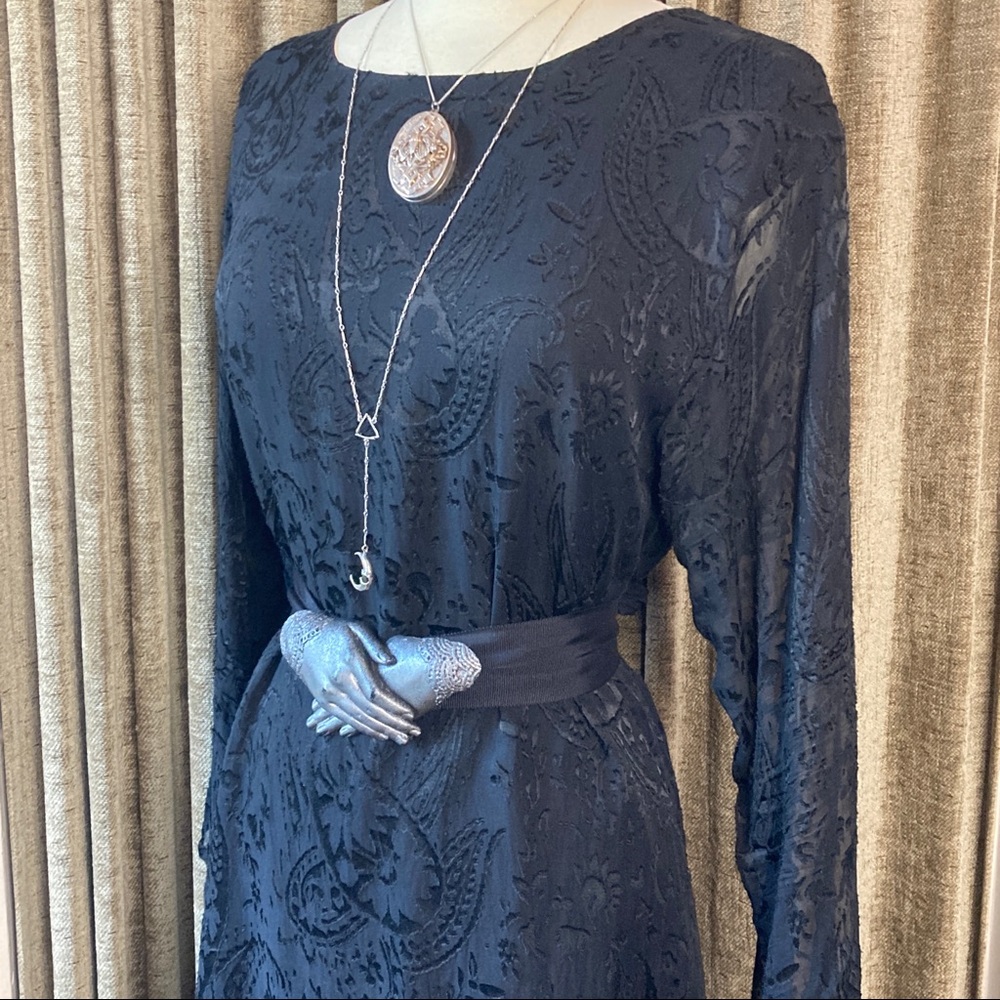 Eskander Black Velvet Shift Dress